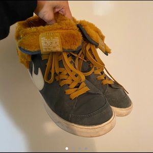 Nike fuzzy Jcrew suede high top/ lowtop